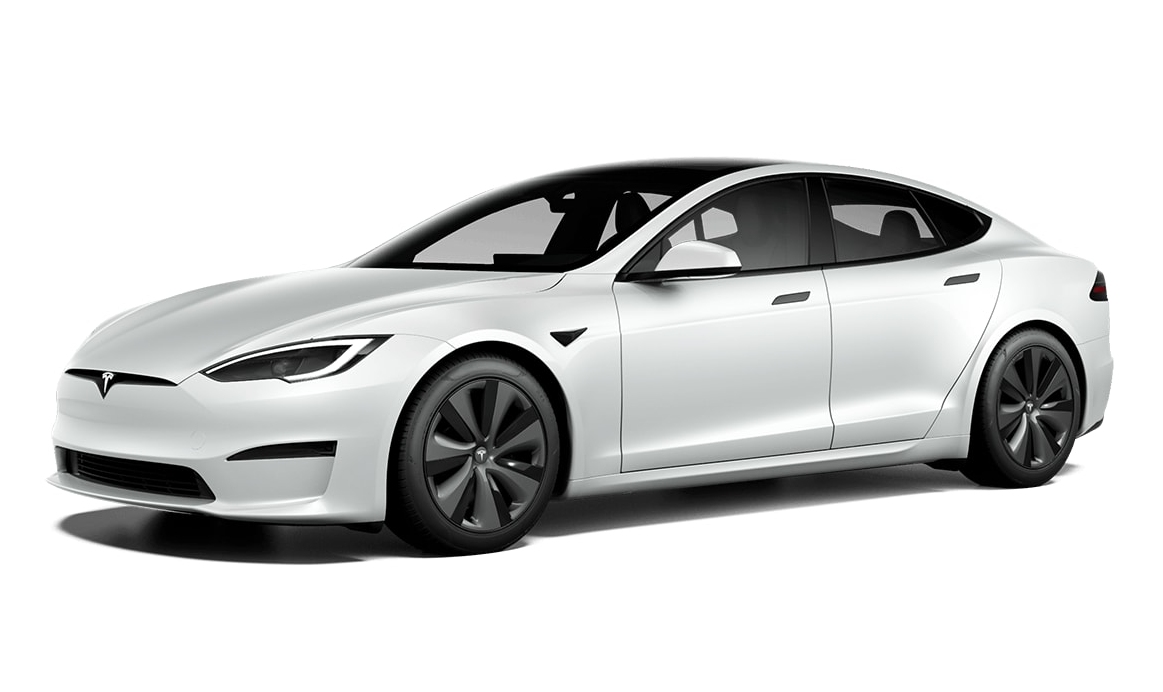 Tesla Model S on white