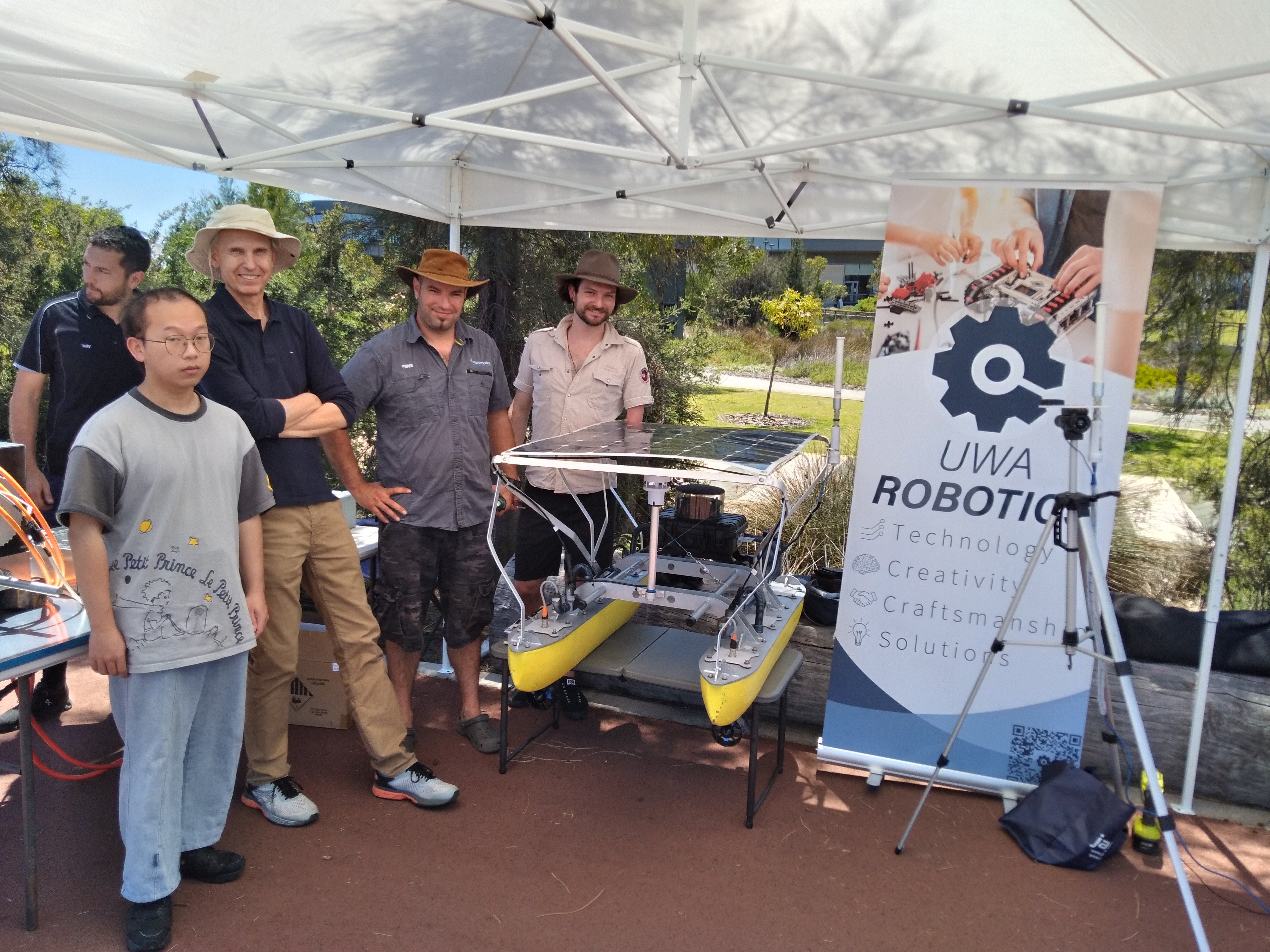 The UWA Robotics team show off their autonomous watercraft