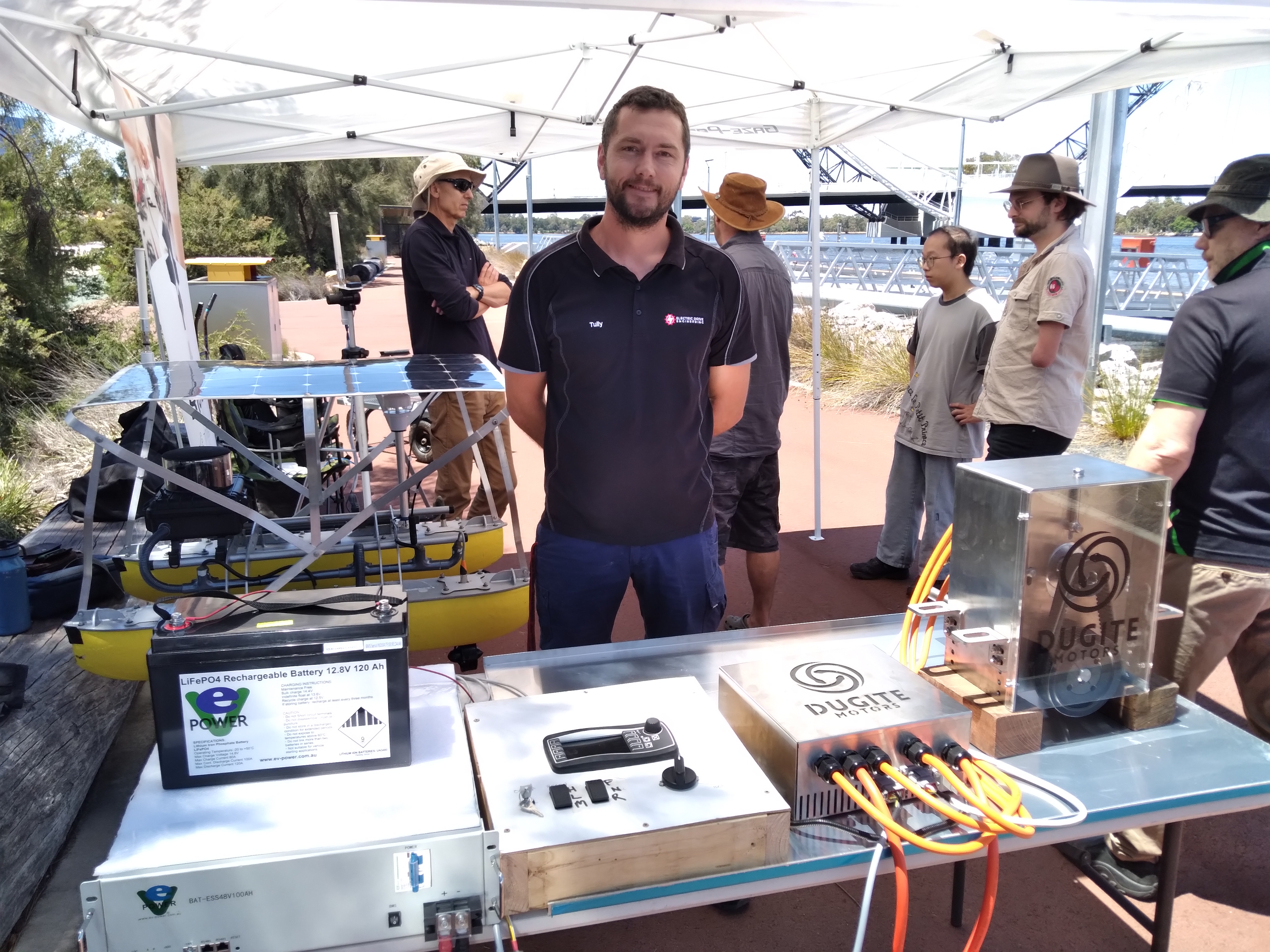 Tully from Electric Drive Engineering displays the inboard motor powertrain for boats